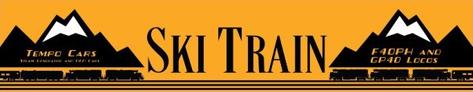 H0 Ski Train F40PH, GP40, PB Steam Generators and HEP Cars + Tempo Passenger Cars